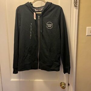 Victoria Sport Black Zip-Up Hoodie